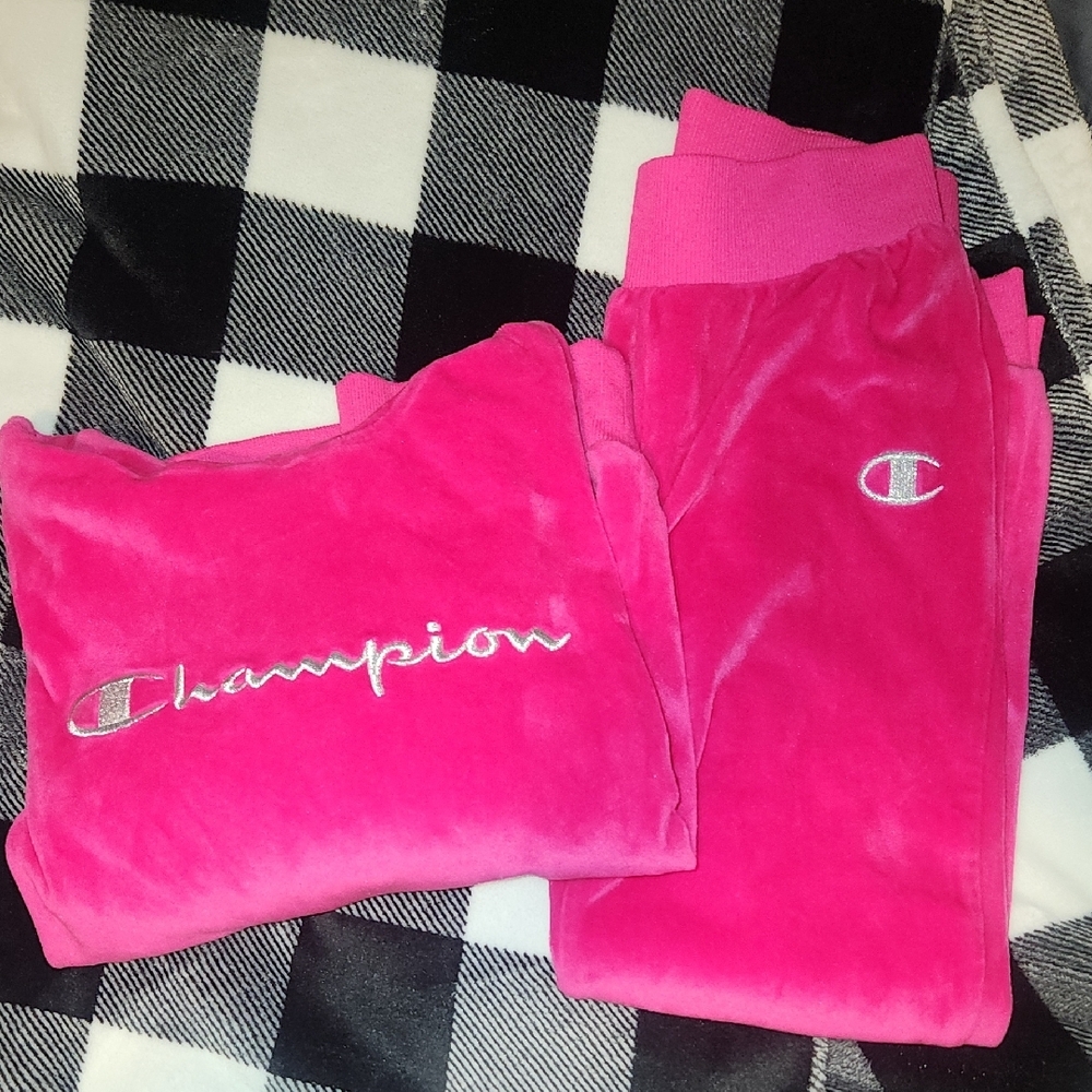 Champion Pink Velour Tracksuit